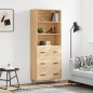 vidaXL Aparador alto madera contrachapada color roble 69,5x34x180 cm vidaXL Aparador alto madera contrachapada color roble 69,5x34x180 cm