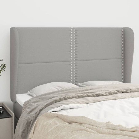 vidaXL Cabecero con orejas de tela gris claro 147x23x118/128 cm