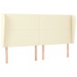 vidaXL Cabecero con orejas cuero sintético crema 203x23x118/128 cm