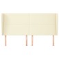 vidaXL Cabecero con orejas cuero sintético crema 203x23x118/128 cm