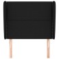 vidaXL Cabecero con orejas de tela negro 93x23x118/128 cm