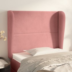 vidaXL Cabecero con orejas de terciopelo rosa 103x23x118/128 cm