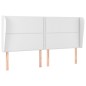vidaXL Cabecero con orejas de cuero sintético blanco 163x23x118/128 cm vidaXL Cabecero con orejas de cuero sintético blanco 163x23x118/128 cm