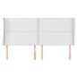 vidaXL Cabecero con orejas de cuero sintético blanco 163x23x118/128 cm vidaXL Cabecero con orejas de cuero sintético blanco 163x23x118/128 cm