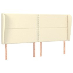vidaXL Cabecero con orejas cuero sintético crema 203x23x118/128 cm