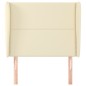 vidaXL Cabecero con orejas cuero sintético color crema 93x23x118/128cm vidaXL Cabecero con orejas cuero sintético color crema 93x23x118/128cm
