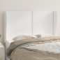 vidaXL Cabecero con orejas de cuero sintético blanco 147x23x118/128 cm