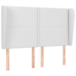 vidaXL Cabecero con orejas de cuero sintético blanco 147x23x118/128 cm