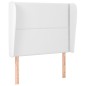 vidaXL Cabecero con orejas de cuero sintético blanco 83x23x118/128 cm vidaXL Cabecero con orejas de cuero sintético blanco 83x23x118/128 cm