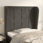 vidaXL Cabecero con orejas de terciopelo gris oscuro 93x23x118/128 cm vidaXL Cabecero con orejas de terciopelo gris oscuro 93x23x118/128 cm