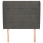 vidaXL Cabecero con orejas de terciopelo gris oscuro 93x23x118/128 cm vidaXL Cabecero con orejas de terciopelo gris oscuro 93x23x118/128 cm