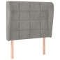 vidaXL Cabecero con orejas de terciopelo gris claro 103x23x118/128 cm vidaXL Cabecero con orejas de terciopelo gris claro 103x23x118/128 cm