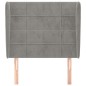 vidaXL Cabecero con orejas de terciopelo gris claro 103x23x118/128 cm vidaXL Cabecero con orejas de terciopelo gris claro 103x23x118/128 cm