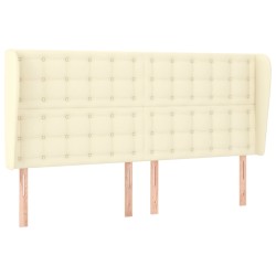vidaXL Cabecero con orejas cuero sintético crema 183x23x118/128cm