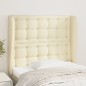 vidaXL Cabecero con orejas cuero sintético color crema 93x23x118/128cm
