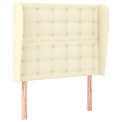 vidaXL Cabecero con orejas cuero sintético color crema 93x23x118/128cm
