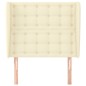 vidaXL Cabecero con orejas cuero sintético color crema 93x23x118/128cm