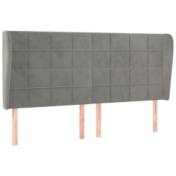 vidaXL Cabecero con orejas de terciopelo gris claro 203x23x118/128 cm
