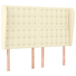 vidaXL Cabecero con orejas de cuero sintético crema 147x23x118/128cm