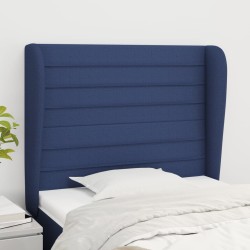 vidaXL Cabecero con orejas de tela azul 83x23x118/128 cm