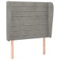 vidaXL Cabecero con orejas de terciopelo gris claro 103x23x118/128 cm