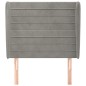 vidaXL Cabecero con orejas de terciopelo gris claro 103x23x118/128 cm