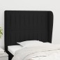 vidaXL Cabecero con orejas de tela negro 103x23x118/128 cm