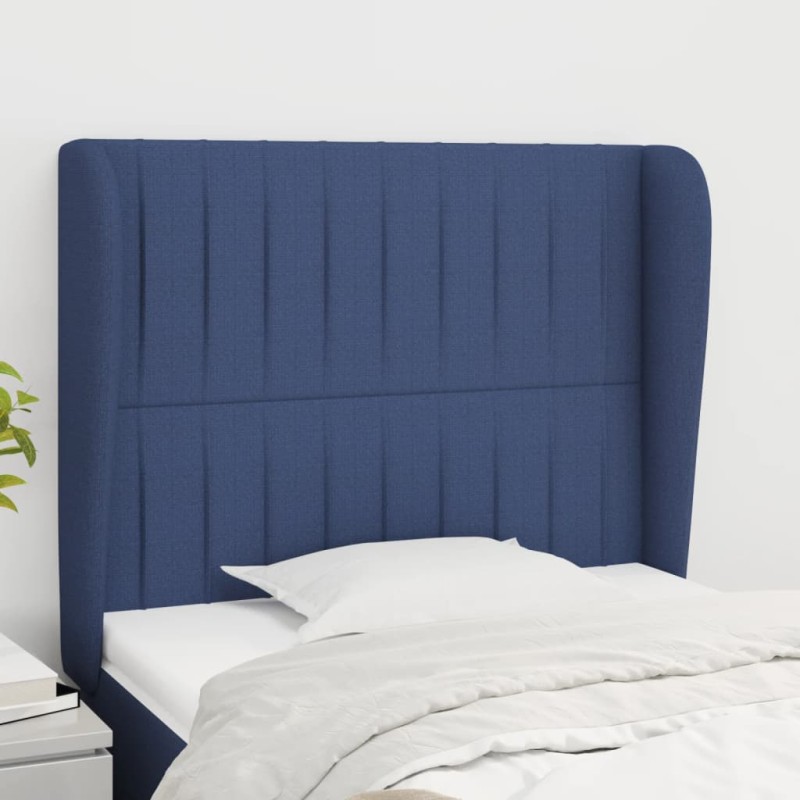 vidaXL Cabecero con orejas de tela azul 103x23x118/128 cm vidaXL Cabecero con orejas de tela azul 103x23x118/128 cm