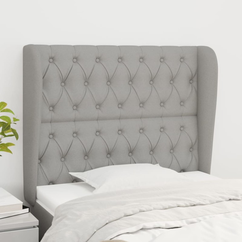 vidaXL Cabecero con orejas de tela gris claro 103x23x118/128 cm vidaXL Cabecero con orejas de tela gris claro 103x23x118/128 cm