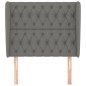 vidaXL Cabecero con orejas de tela gris oscuro 93x23x118/128 cm