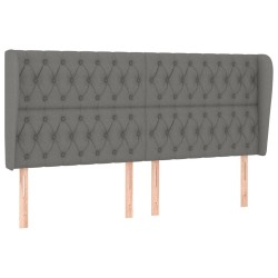 vidaXL Cabecero con orejas de tela gris oscuro 183x23x118/128 cm