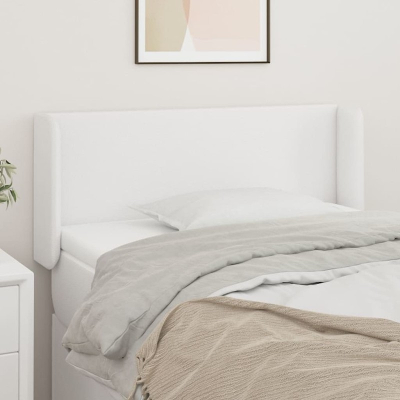 vidaXL Cabecero de cuero sintético blanco 103x16x78/88 cm vidaXL Cabecero de cuero sintético blanco 103x16x78/88 cm