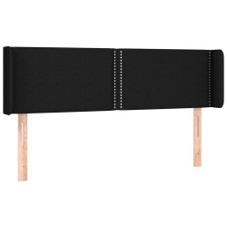 vidaXL Cabecero de tela negro 147x16x78/88 cm