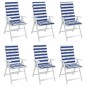 vidaXL Cojines de silla de respaldo alto 6 uds tela rayas azul&blanco vidaXL Cojines de silla de respaldo alto 6 uds tela rayas azul&blanco