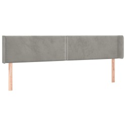 vidaXL Cabecero de terciopelo gris claro 163x16x78/88 cm