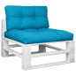 vidaXL Cojines para sofá de palets 2 unidades tela azul claro vidaXL Cojines para sofá de palets 2 unidades tela azul claro