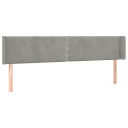 vidaXL Cabecero de terciopelo gris claro 203x16x78/88 cm