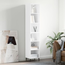 vidaXL Aparador alto madera contrachapada blanco 34,5x32,5x180 cm