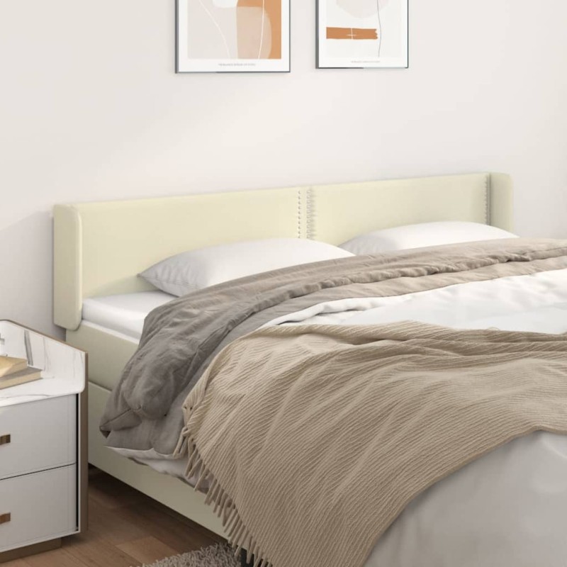 vidaXL Cabecero de cuero sintético color crema 163x16x78/88 cm vidaXL Cabecero de cuero sintético color crema 163x16x78/88 cm