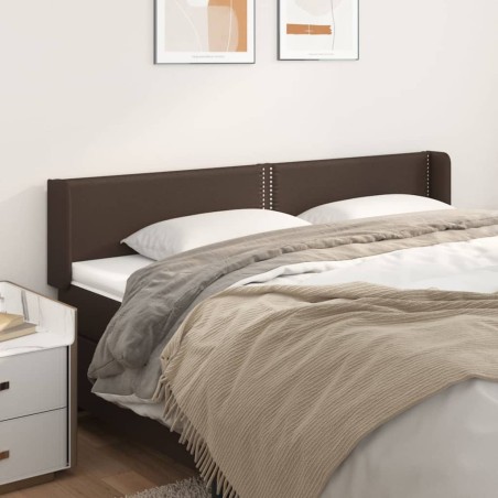 vidaXL Cabecero de cuero sintético marrón 203x16x78/88 cm