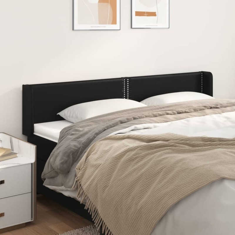 vidaXL Cabecero de cuero sintético negro 183x16x78/88 cm vidaXL Cabecero de cuero sintético negro 183x16x78/88 cm