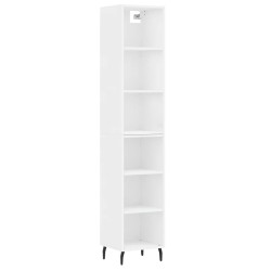 vidaXL Aparador alto madera contrachapada blanco 34,5x32,5x180 cm