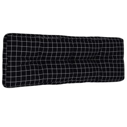 vidaXL Cojín sofá de palets tela a cuadros negro 120x40x12 cm