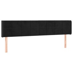 vidaXL Cabecero de terciopelo negro 203x16x78/88 cm