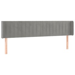 vidaXL Cabecero de terciopelo gris claro 203x16x78/88 cm