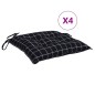 vidaXL Cojines para silla 4 uds tela Oxford a cuadros negro 50x50x7 cm vidaXL Cojines para silla 4 uds tela Oxford a cuadros negro 50x50x7 cm