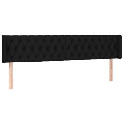 vidaXL Cabecero de tela negro 203x16x78/88 cm