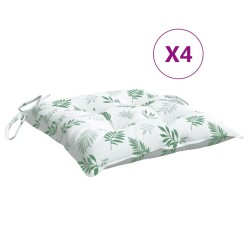 vidaXL Cojines de silla 4 uds tela Oxford estampado hojas 50x50x7 cm