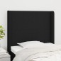vidaXL Cabecero con orejas de tela negro 103x16x118/128 cm