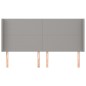 vidaXL Cabecero con orejas de tela gris claro 203x16x118/128 cm